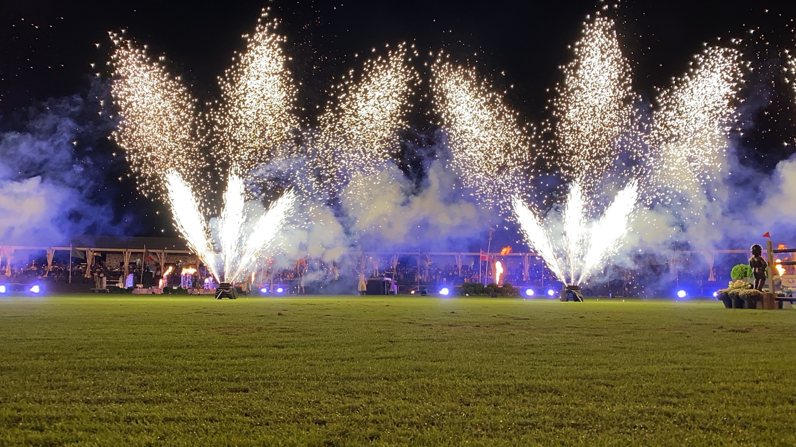 Fireworks over the arena at the Brussels Stephex Masters