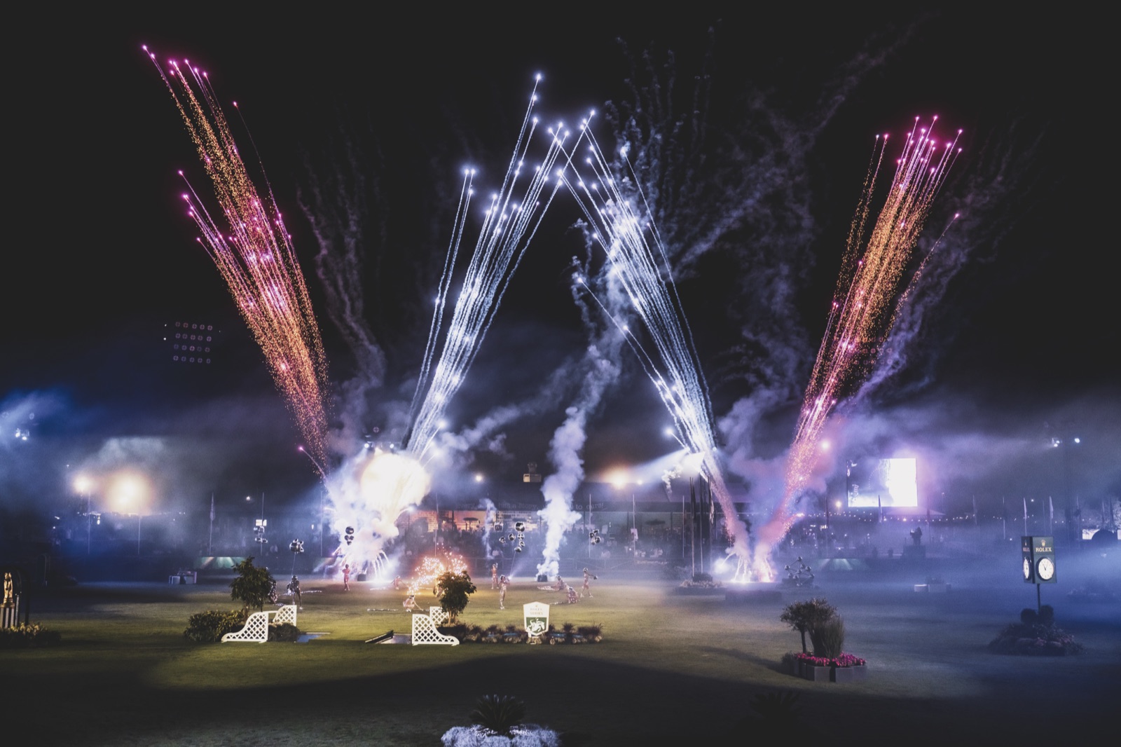 Vuurwerk boven de piste van de Brussels Stephex Masters 2025